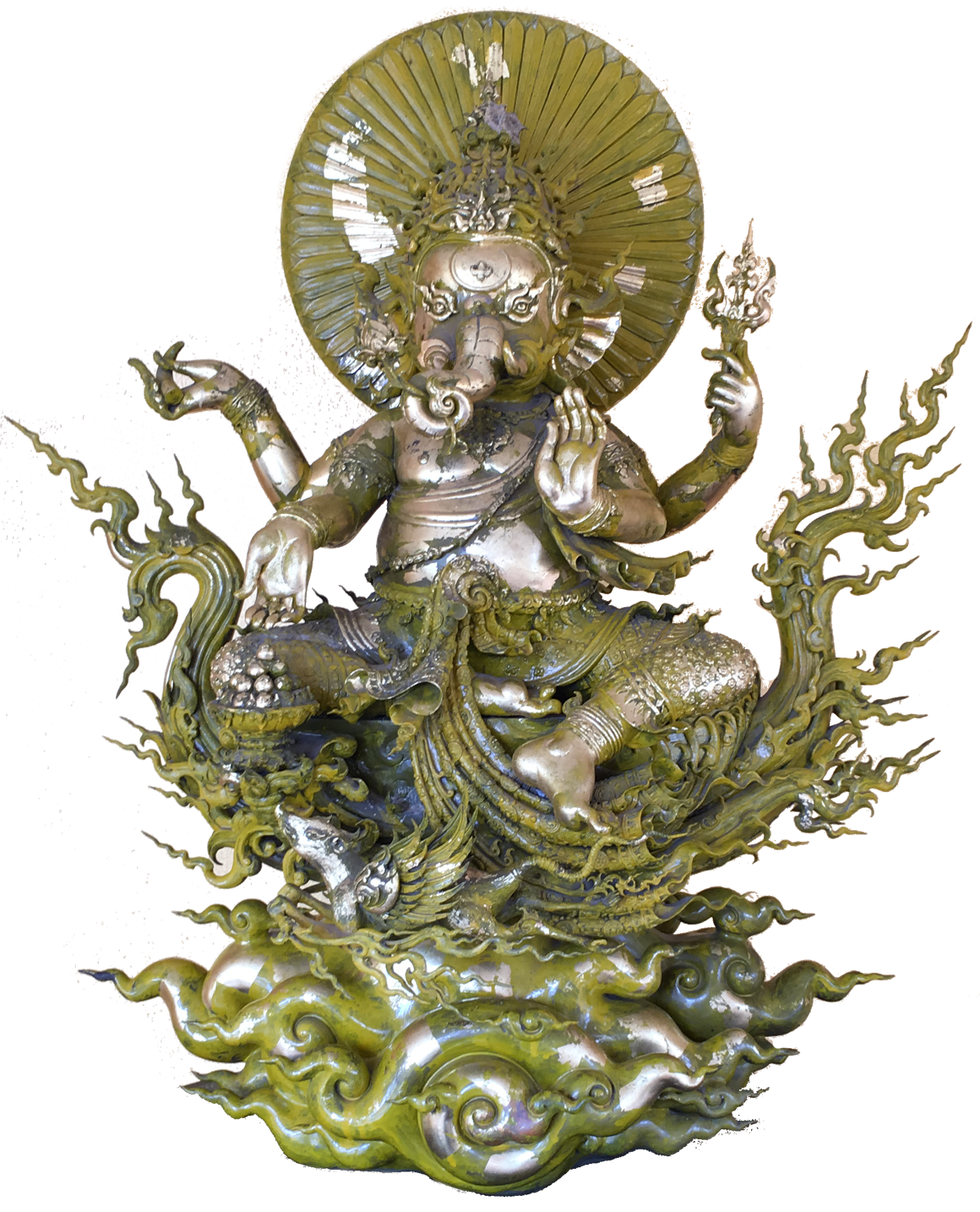 Lord Ganesh, indischer Gott der hilft Hindernisse zu überwinden, Thailand, Künstler: Chalermchai Kositpipat, Wat Ron Khun - White Temple